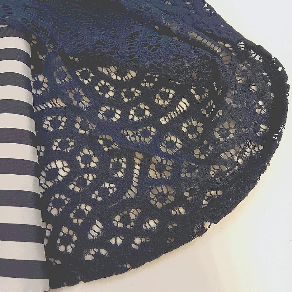 The Limited cotton blend preppy lace & stripe mini skirt. Size 12